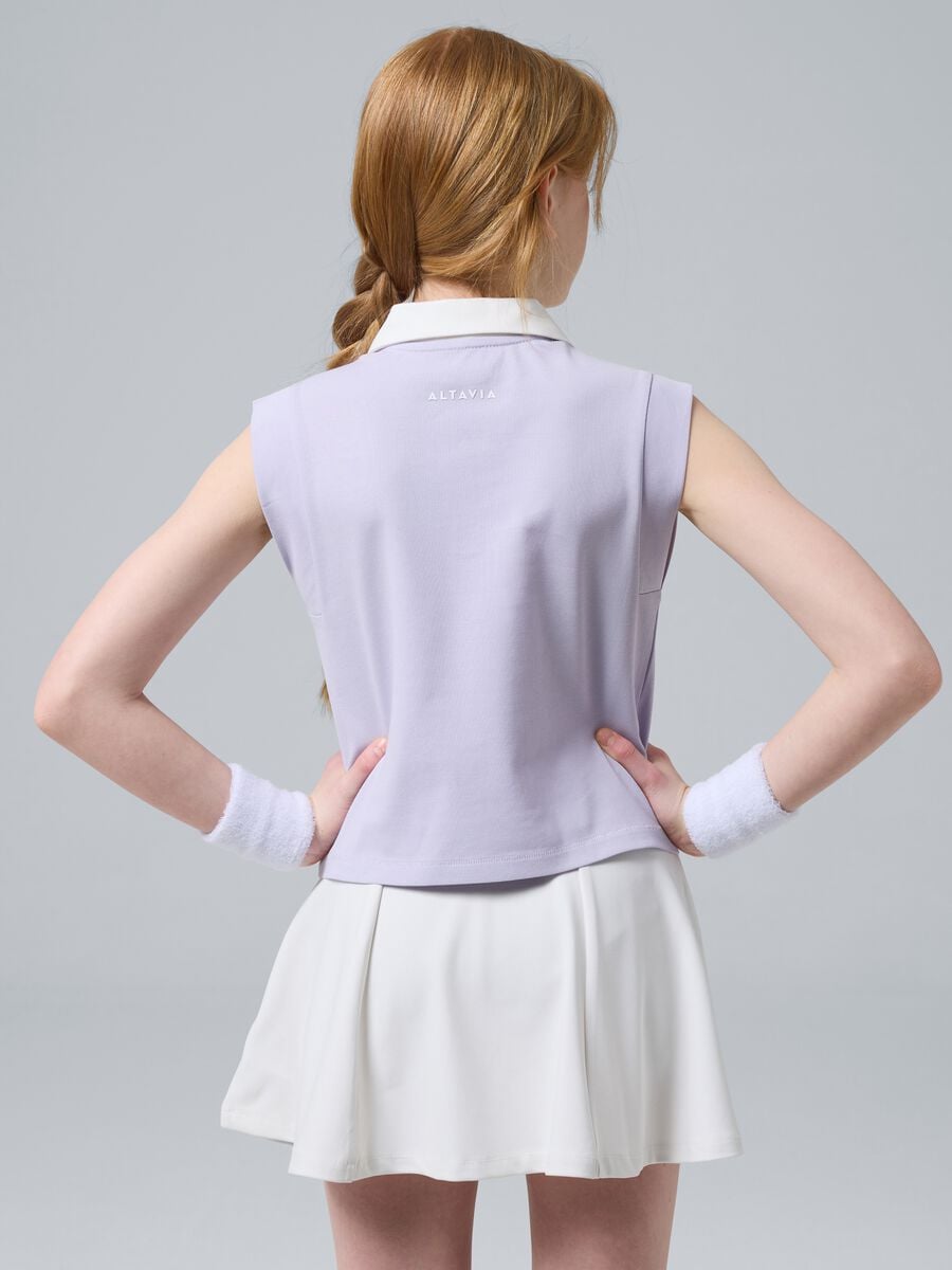 Polo sportiva viola in cotone elasticizzato ALTAVIA COURT_2