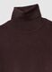 Brown ribbed turtleneck sweater with regular fit_5