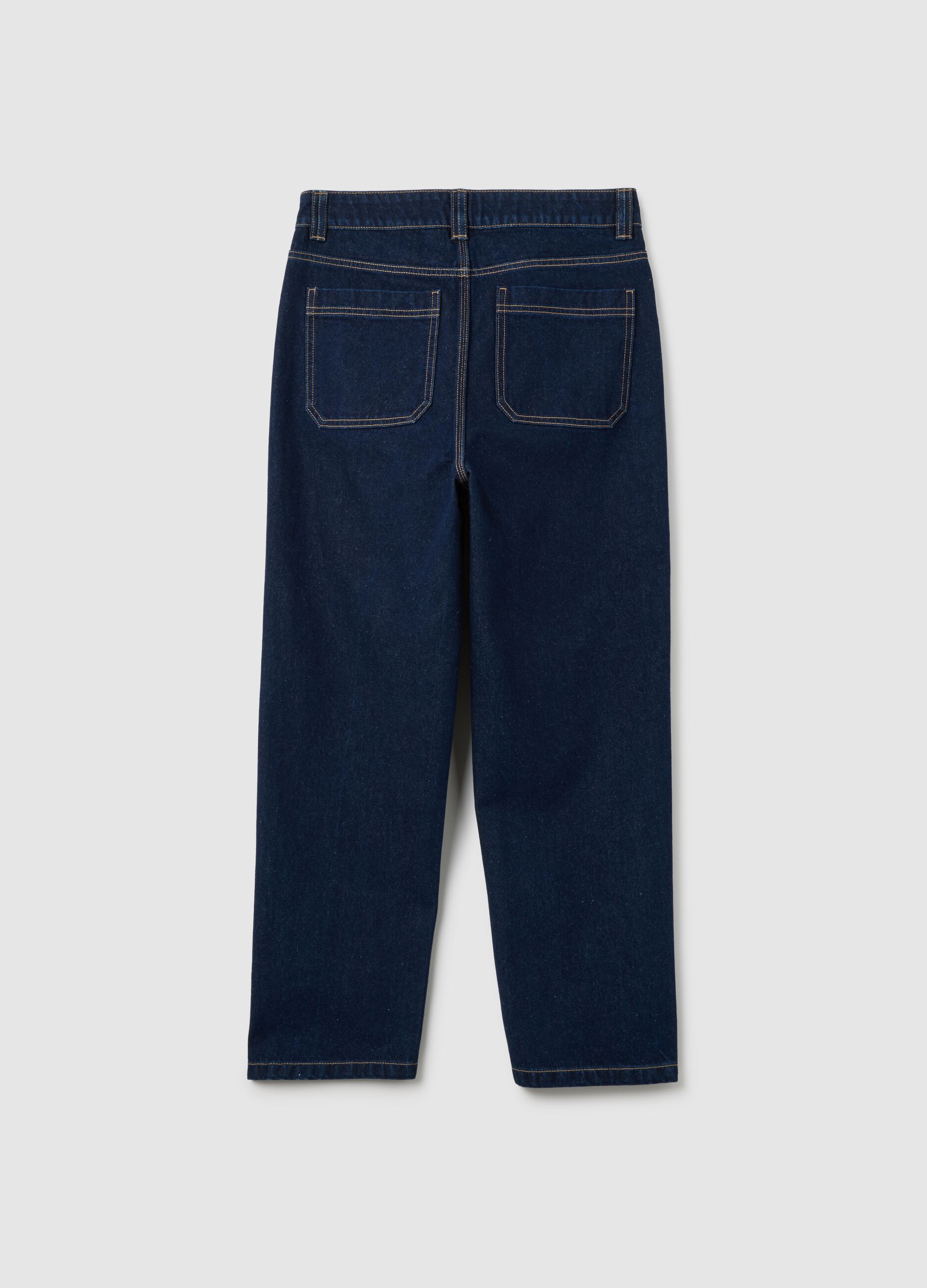 Boys' Pure Cotton Blue Relaxed-Fit Jeans