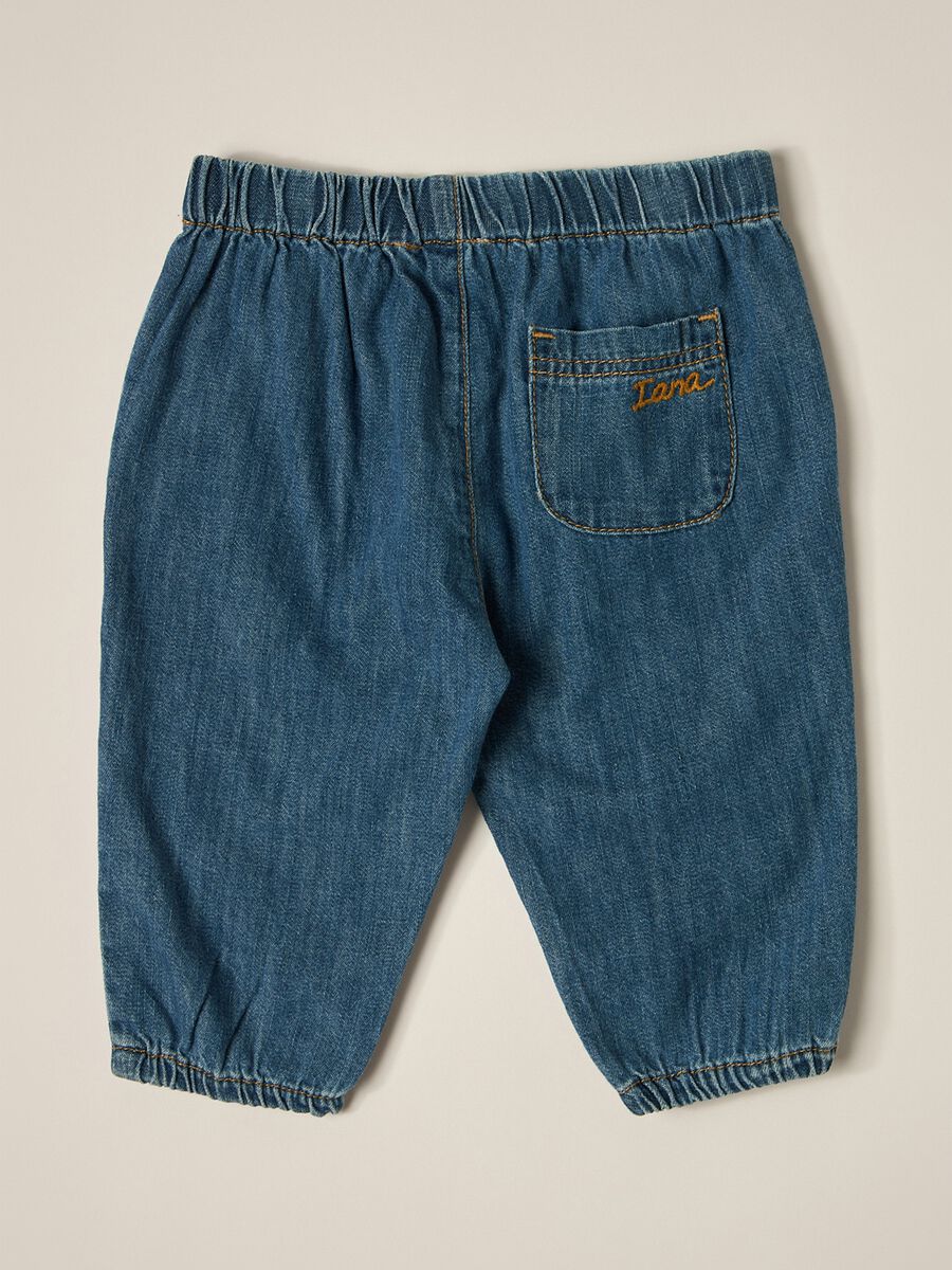 IANA newborn boy trousers in 100% cotton denim_1