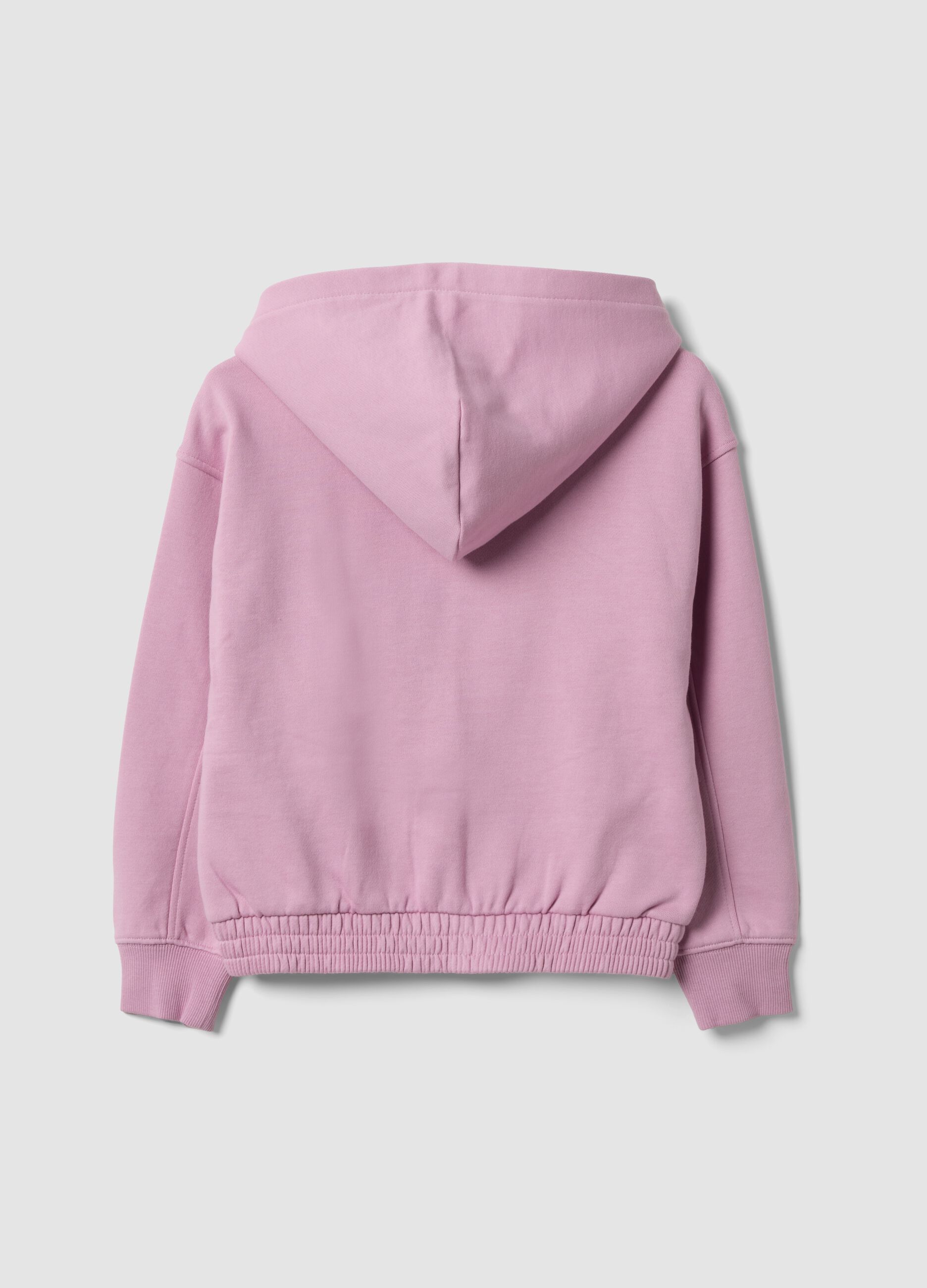 Pink pure cotton hooded sweatshirt