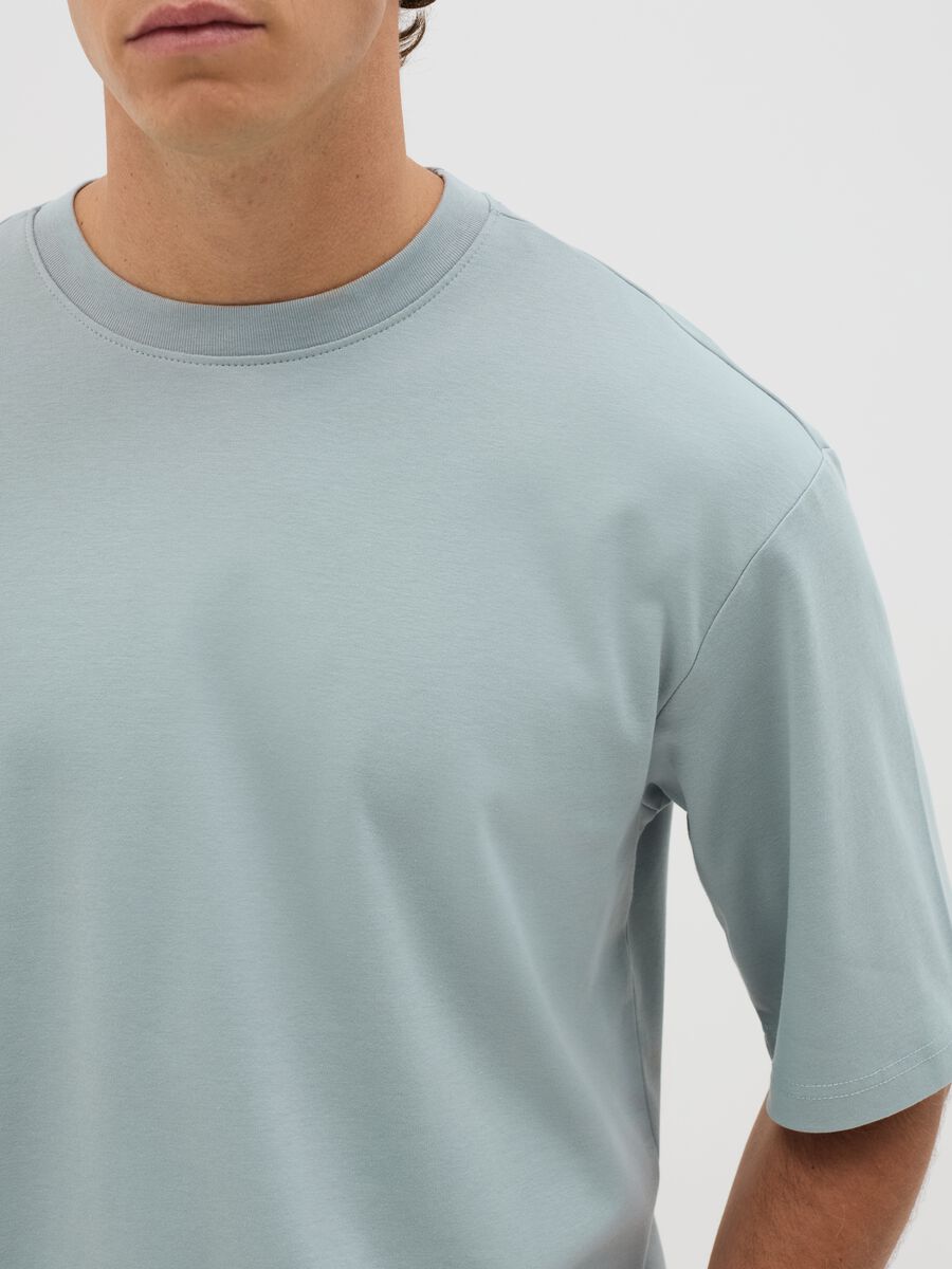 Blue boxy fit t-shirt in pure cotton_3