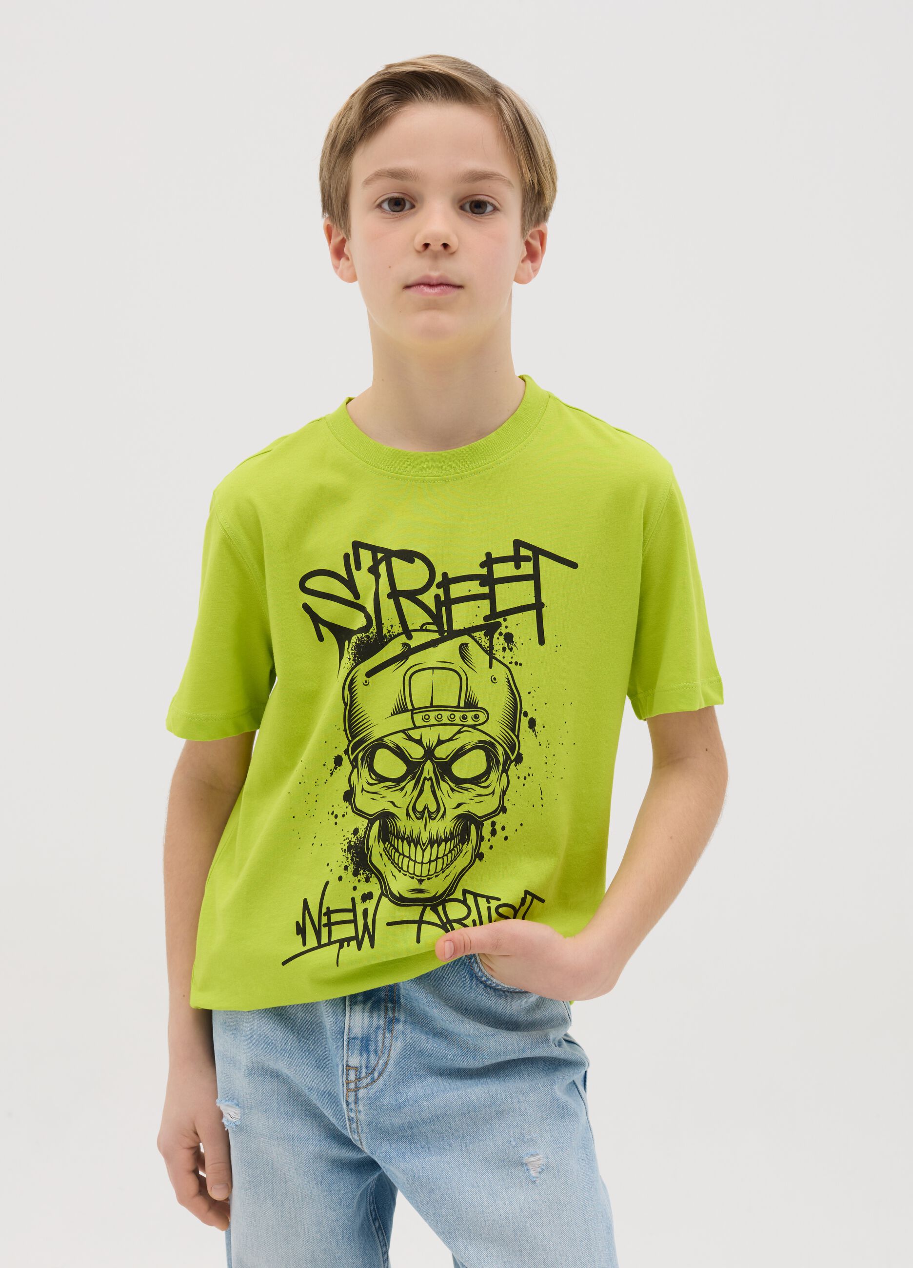 Cotton T-shirt with print
