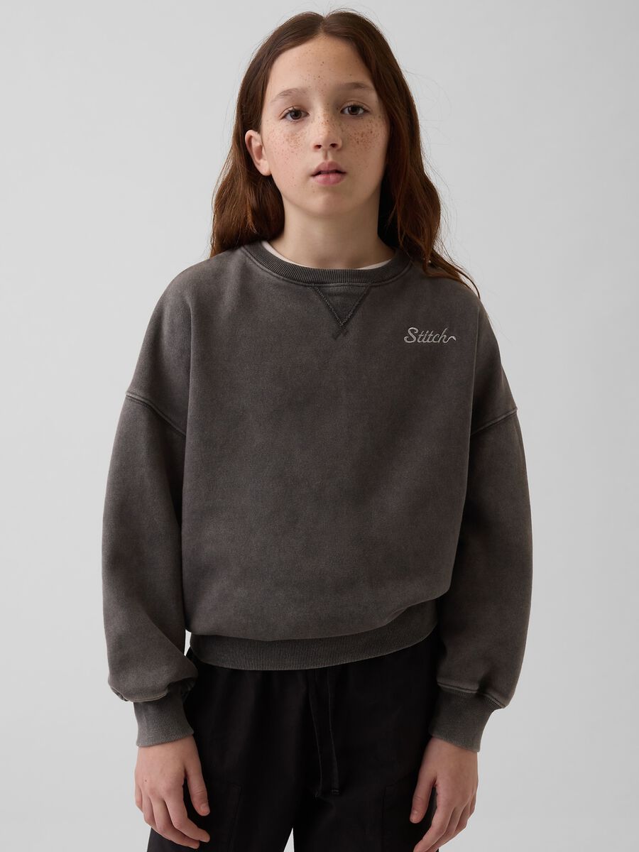 Cotton-blend crewneck sweatshirt_0