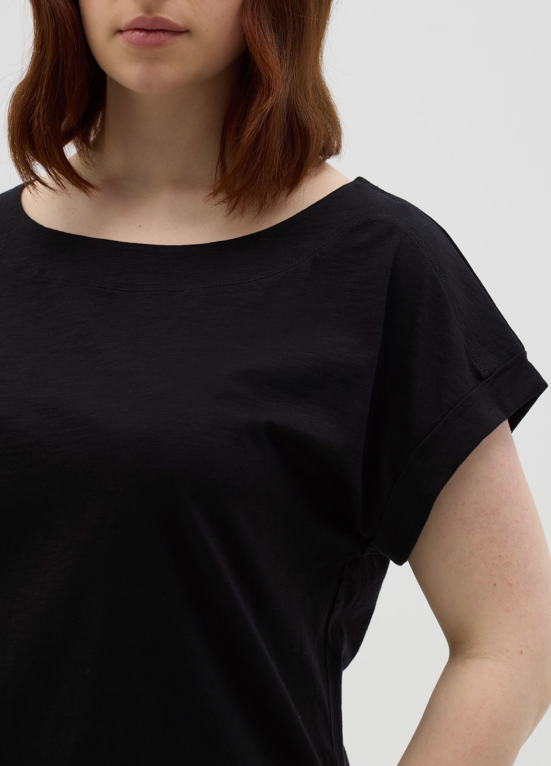 Curvy T-shirt in slub jersey