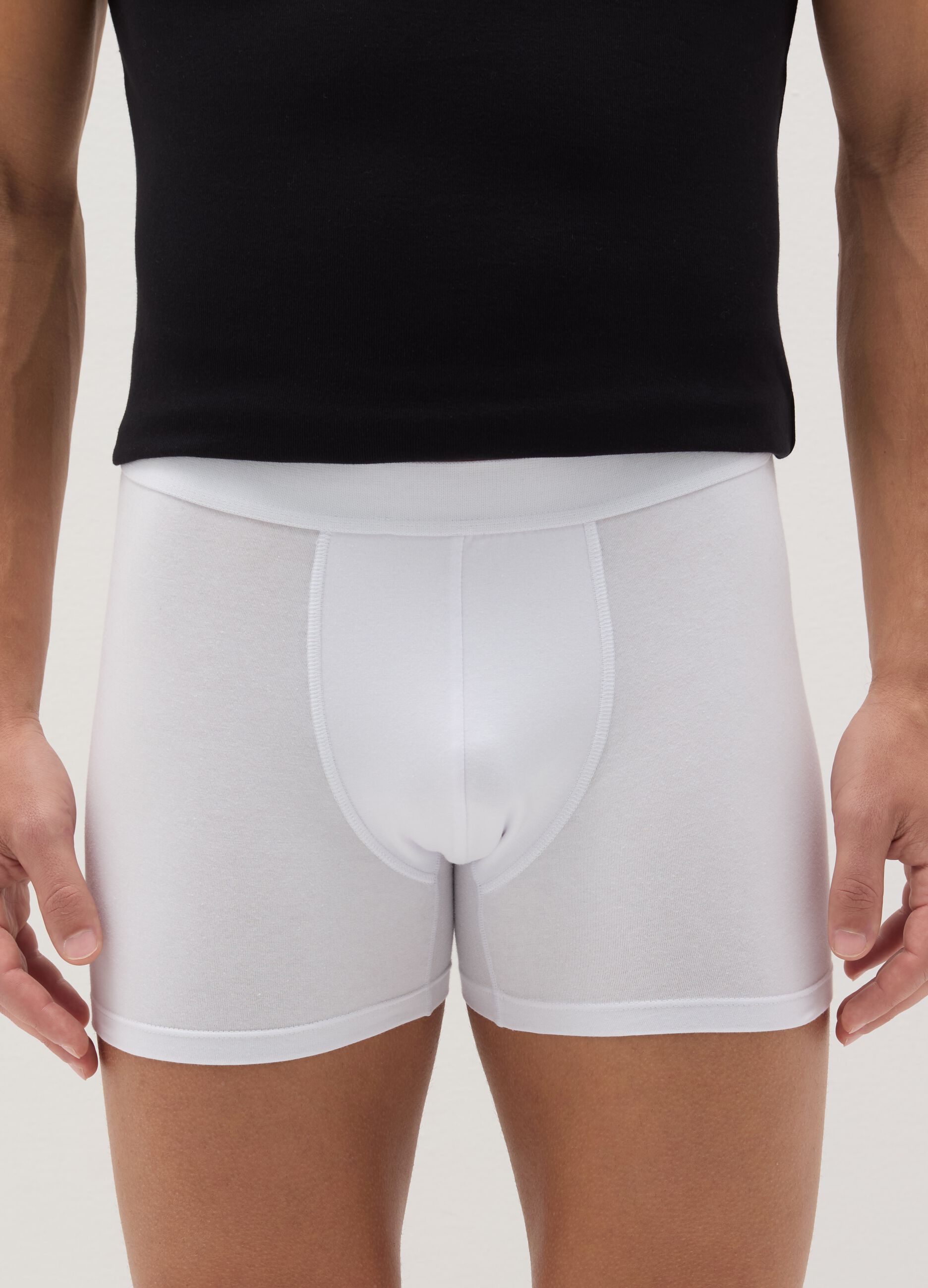 Midi boxer shorts in stretch cotton