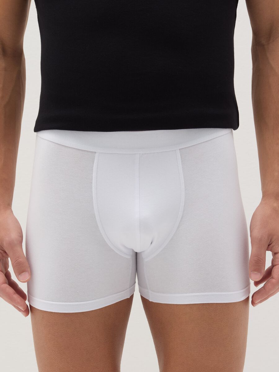Midi boxer shorts in stretch cotton_1