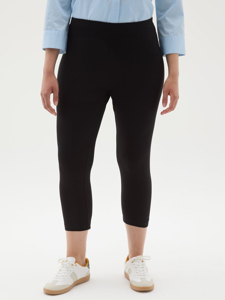 Women's black skinny stretch cotton leggings_1