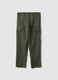 Green regular-fit linen and cotton-blend cargo trousers_0