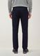 Navy slim-fit stretch viscose twill chino trousers_1