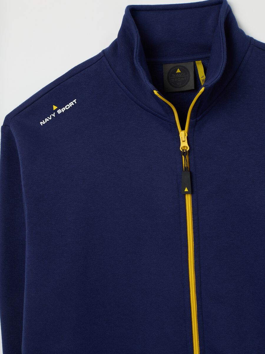 Children's blue cotton blend sweatshirt with zip_1