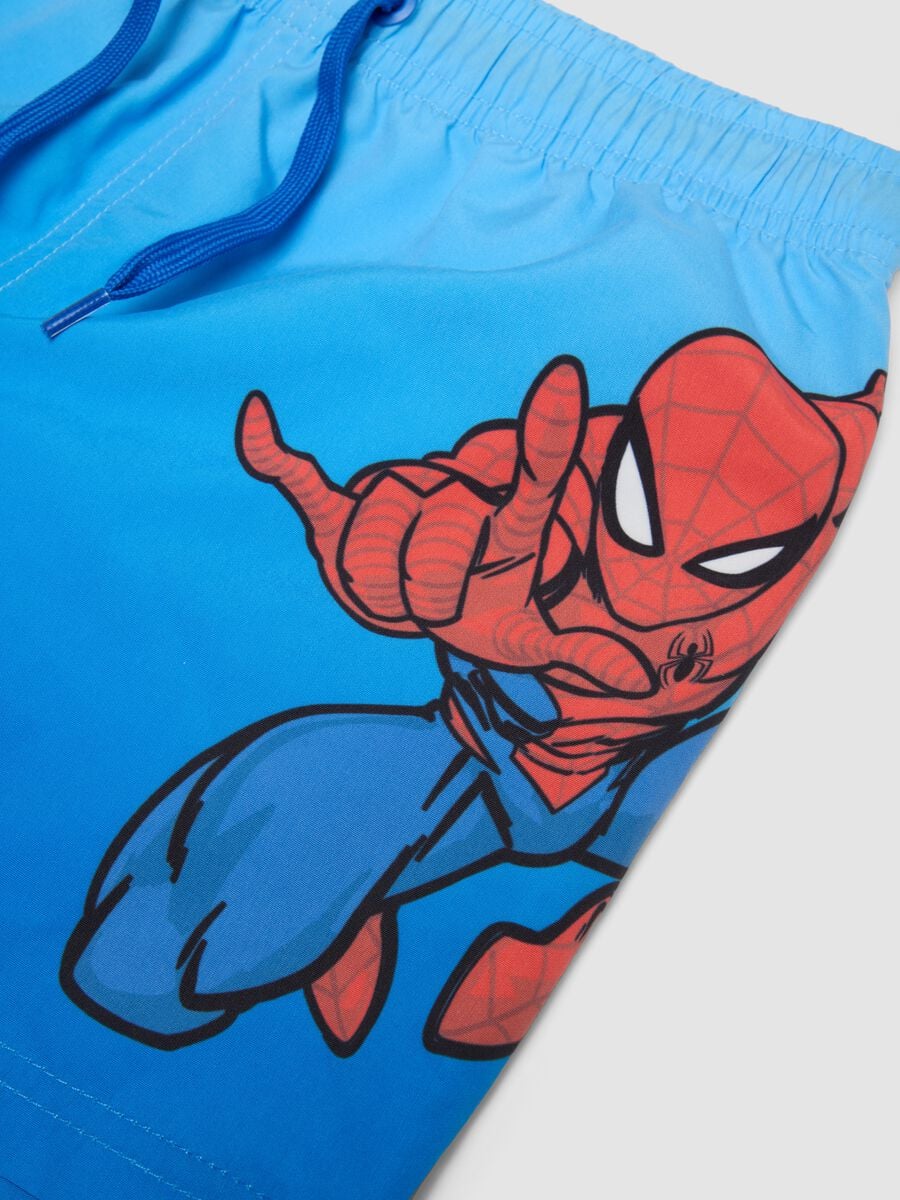 Blue Spider-Man print swim shorts_3