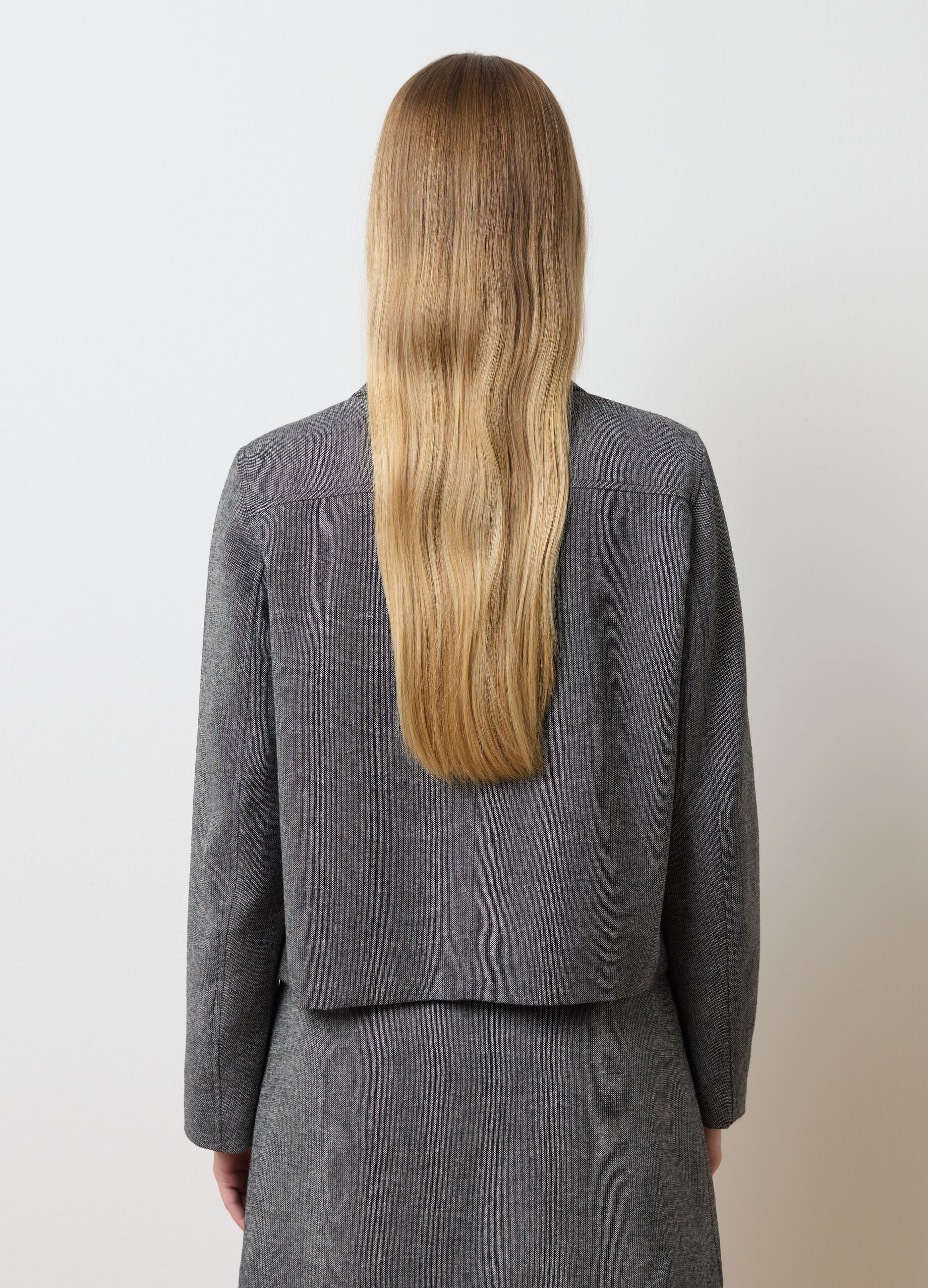 Grey wool blend blazer regular fit