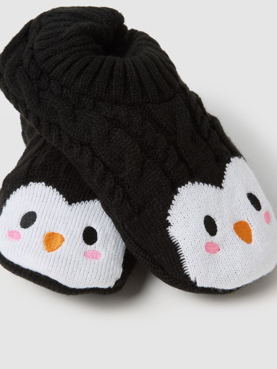 Black cotton socks with print_2