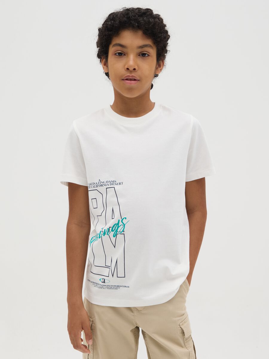 White pure cotton T-shirt for boys_0