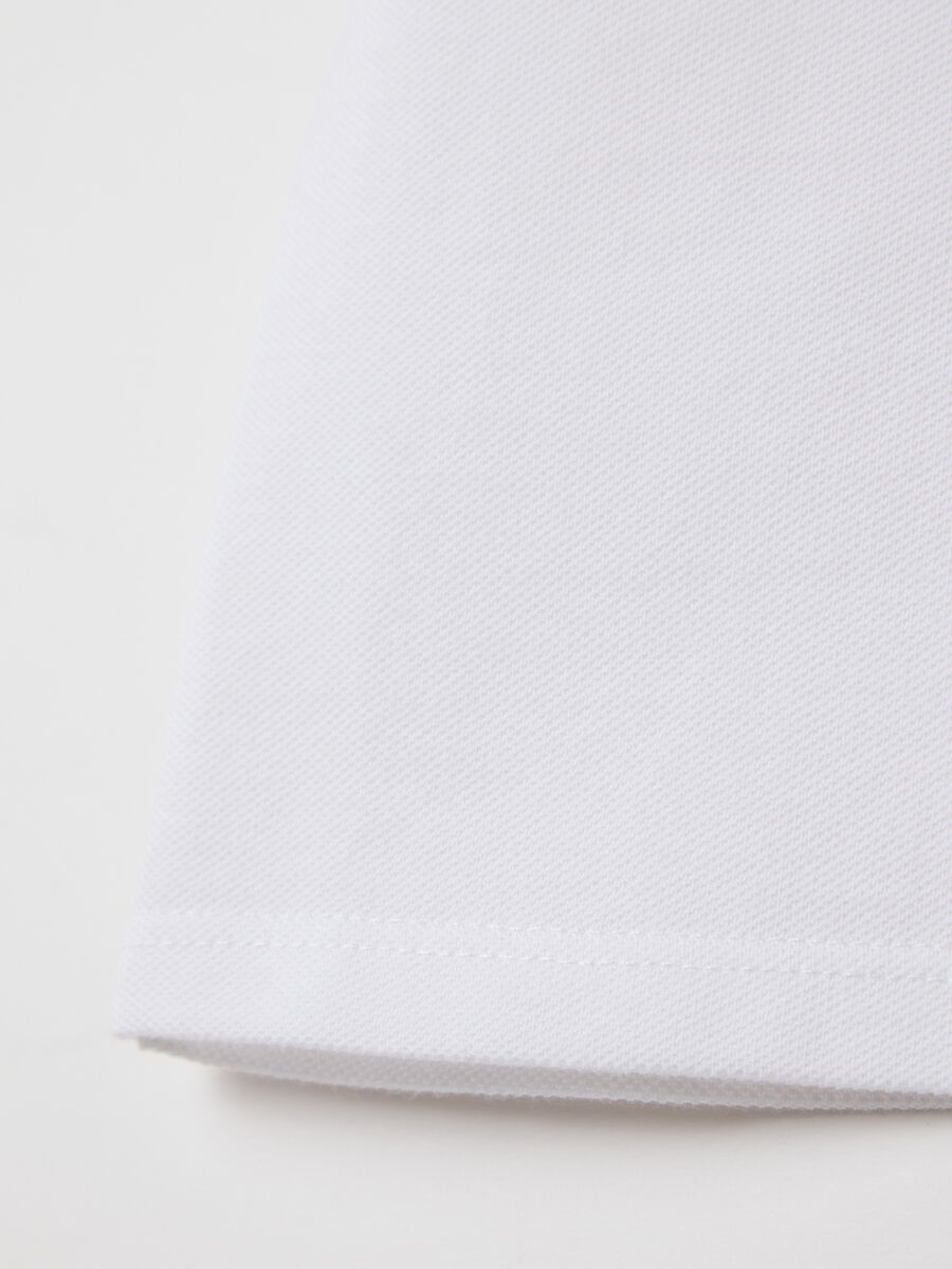 White short-sleeved polo shirt in piquet_3