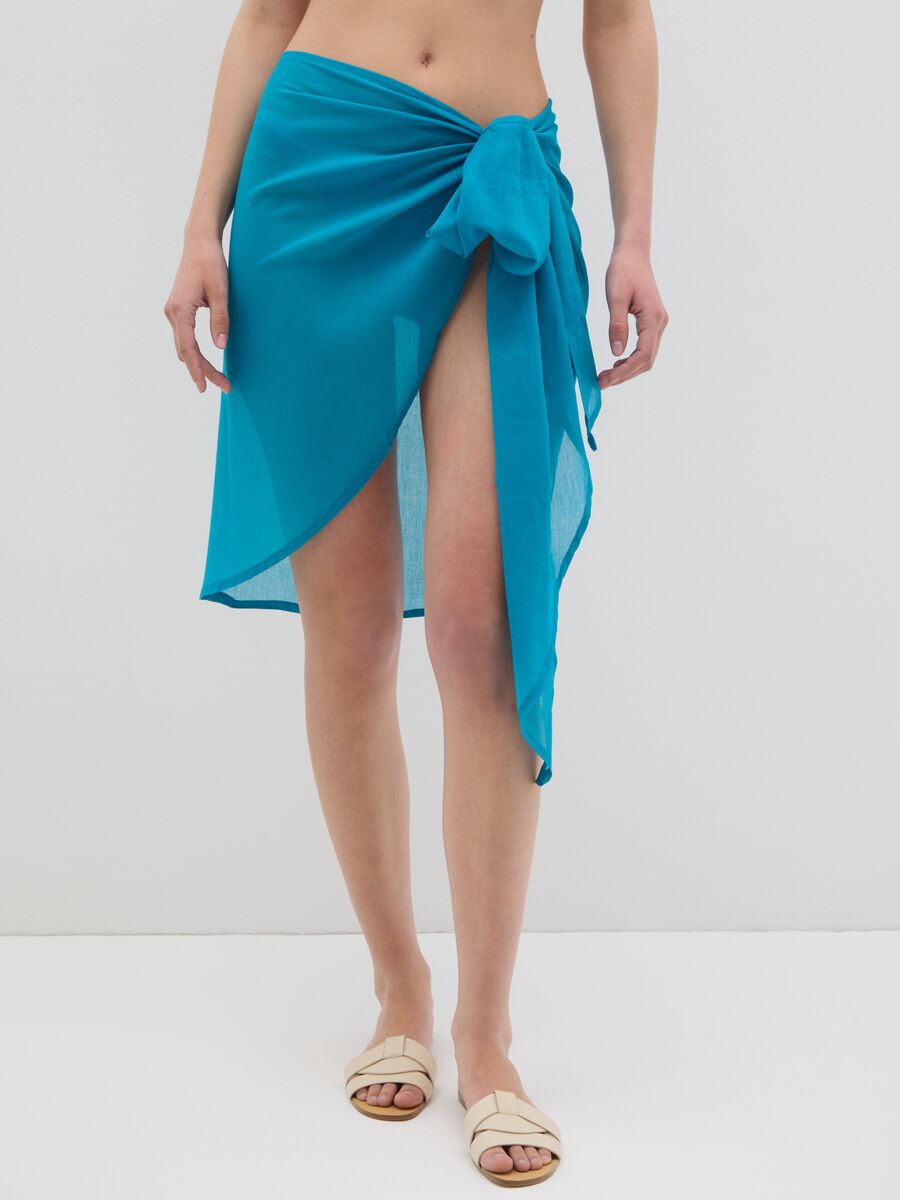 Women's pure cotton azure skirt regular fit_1