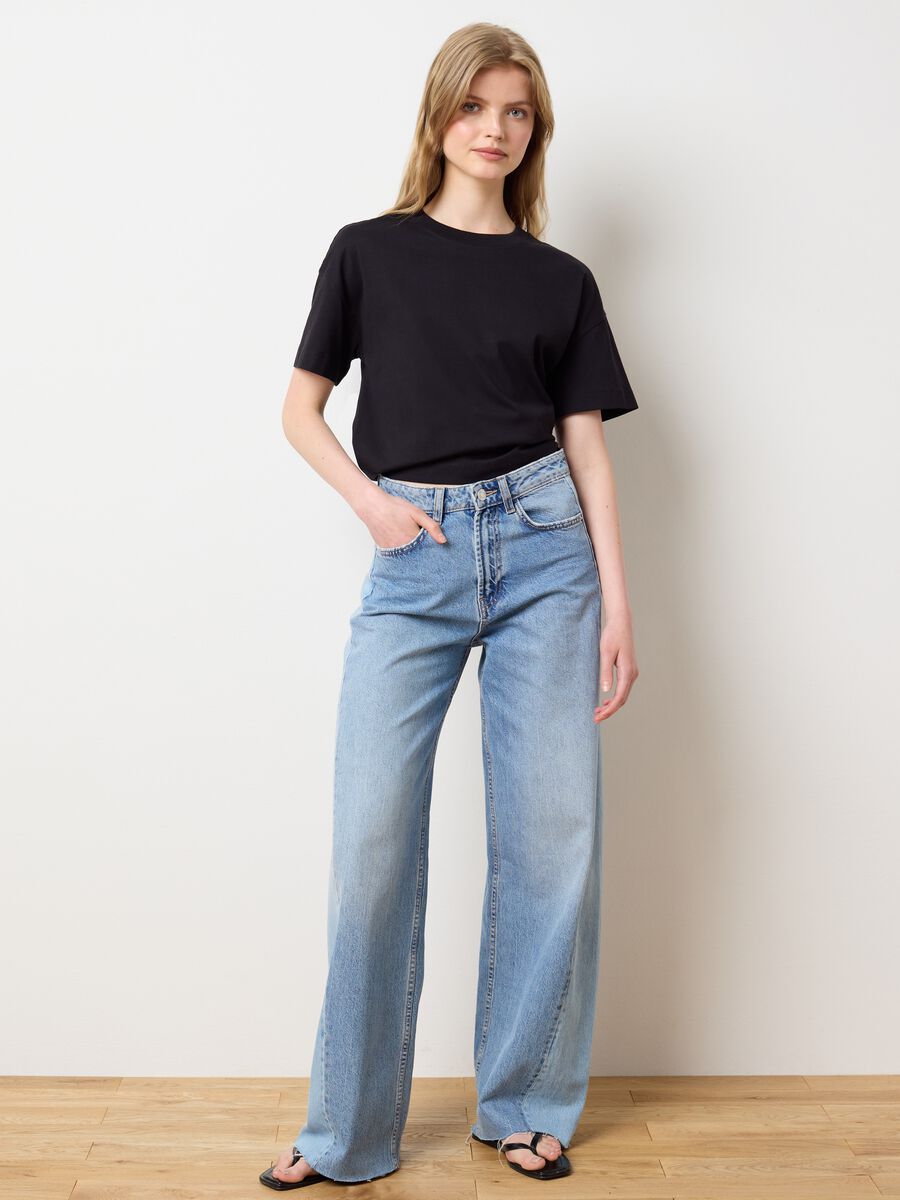Black pure cotton T-shirt Les Copains_2