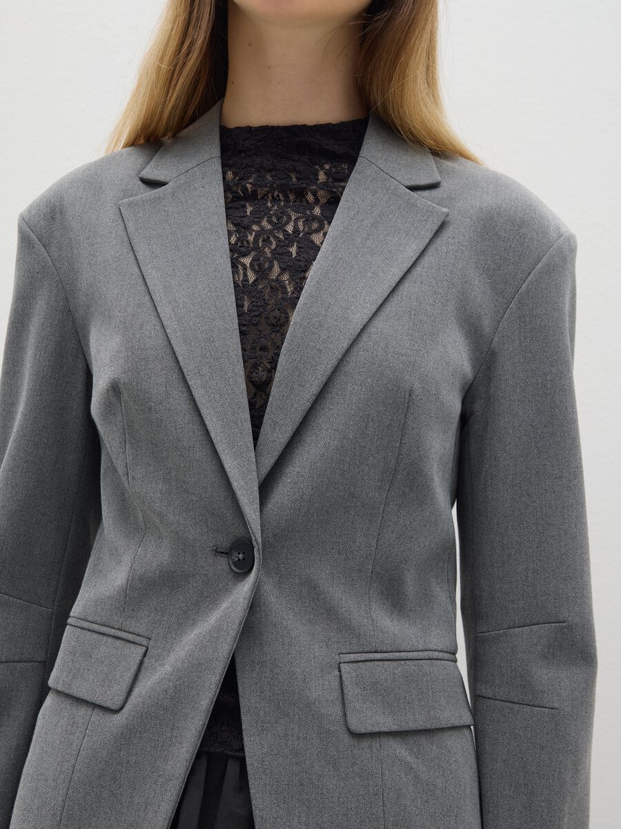 Blazer grigio slim fit con reverse e bottone_4