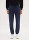Blue fleece trousers regular fit with elastic waistband_1