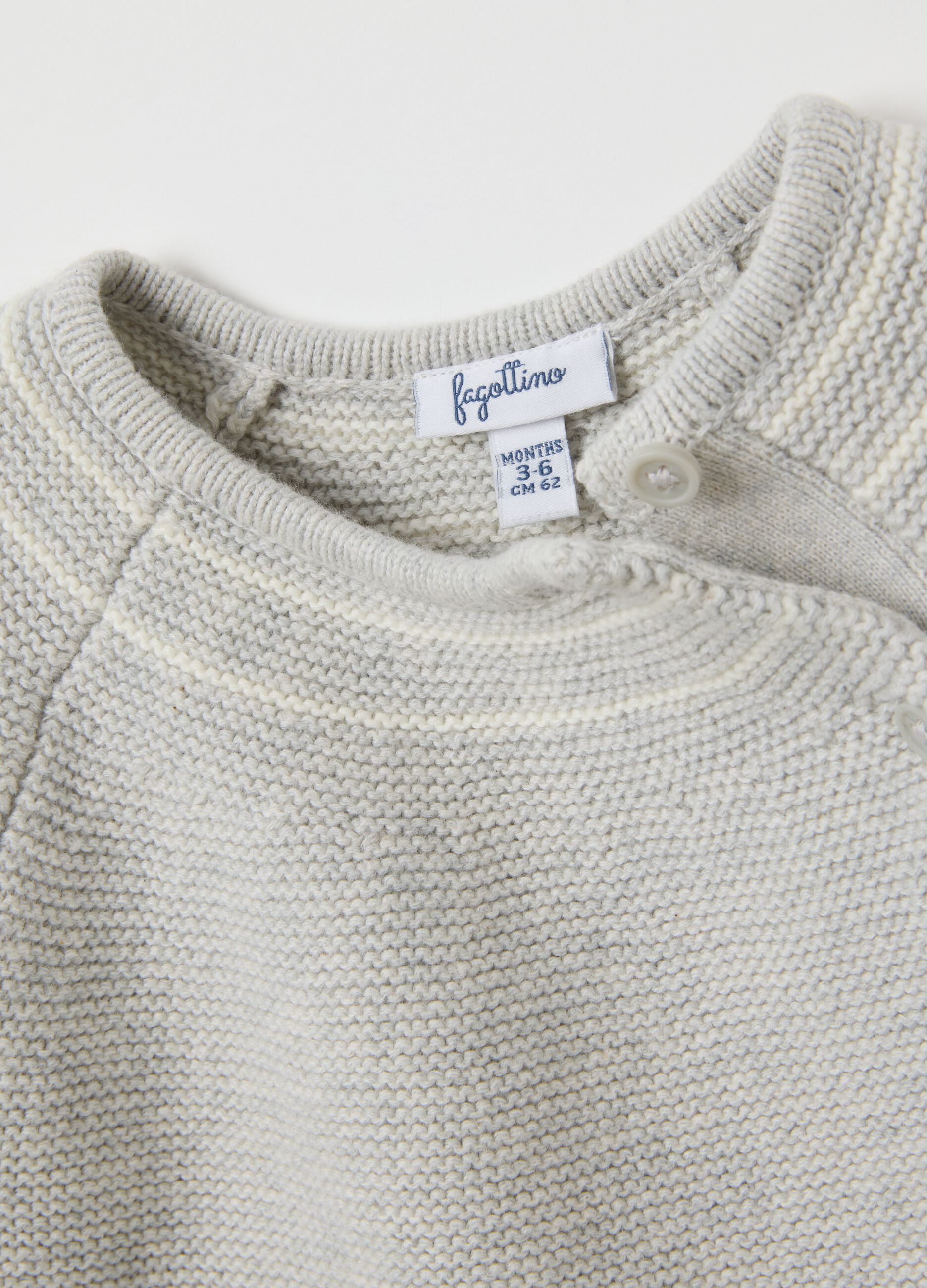 Baby's grey pure cotton cardigan regular fit with koala pocket