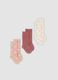 Tripack di calze lunghe rosa in cotone organico elasticizzato_0