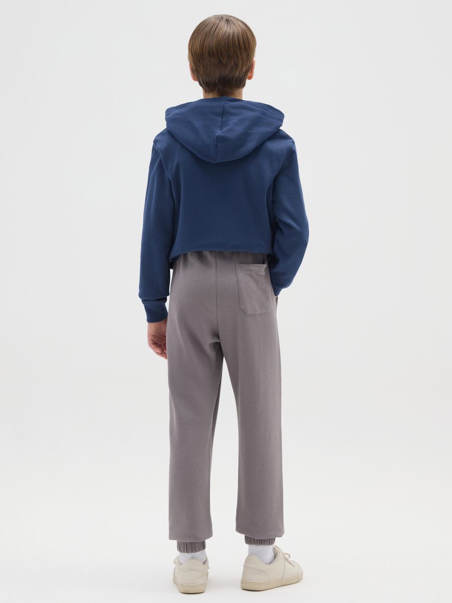 Jogger da ragazzo in puro cotone grigi regular fit_1