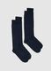 Twin pack of long blue elasticated cotton-blend socks_0