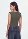 Green stretch jersey bodysuit with ruching, regular fit_3