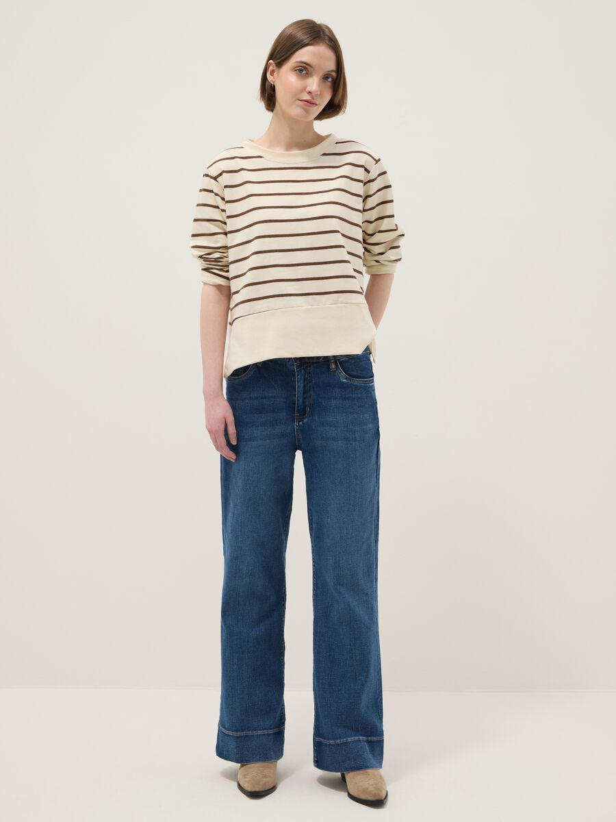 Maglia in misto cotone elasticizzato a righe multicolor regular fit_1