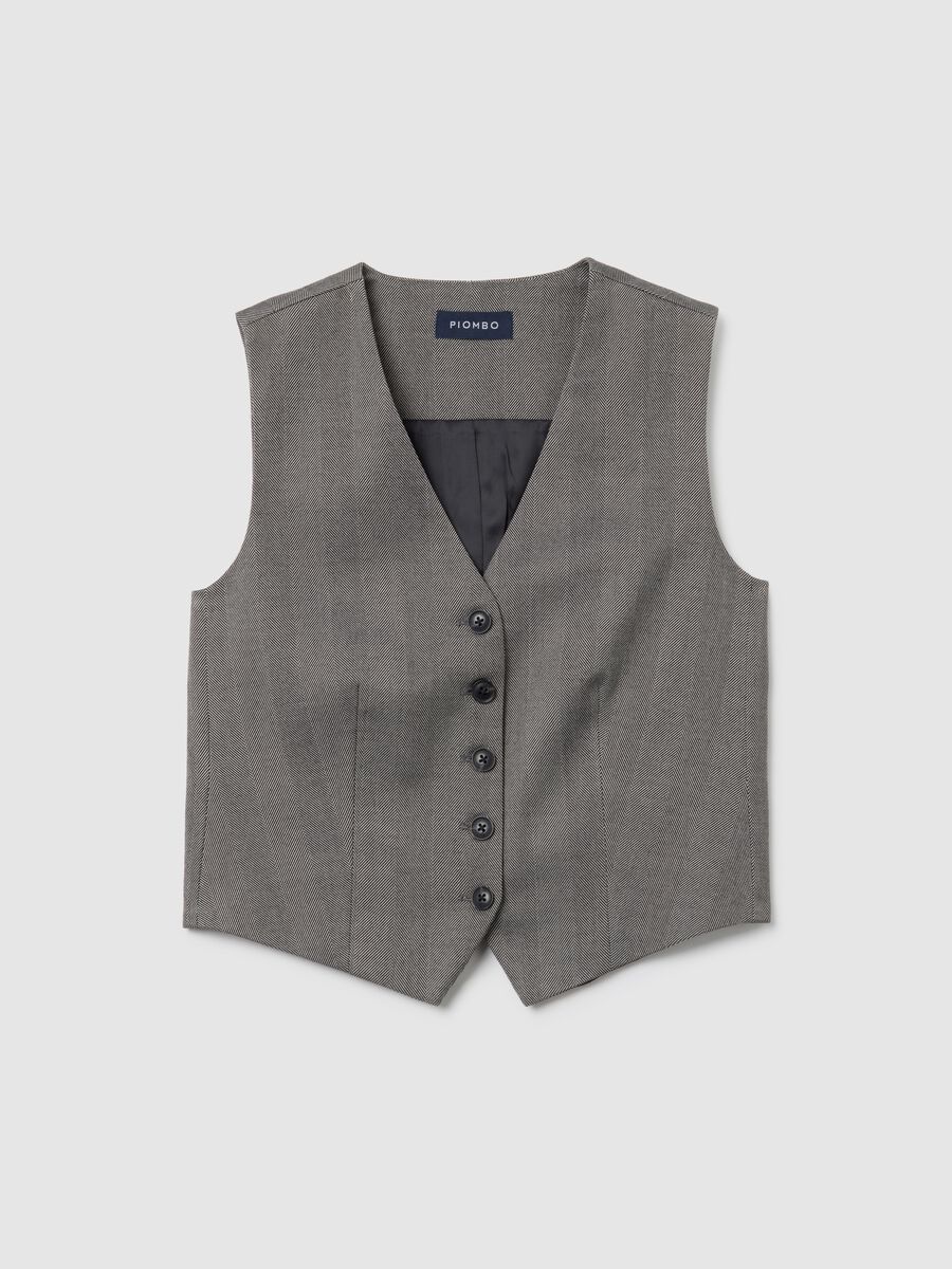 Grey regular fit waistcoat with buttons_4