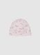 Multicoloured stretch cotton baby girl's cap with prints_0