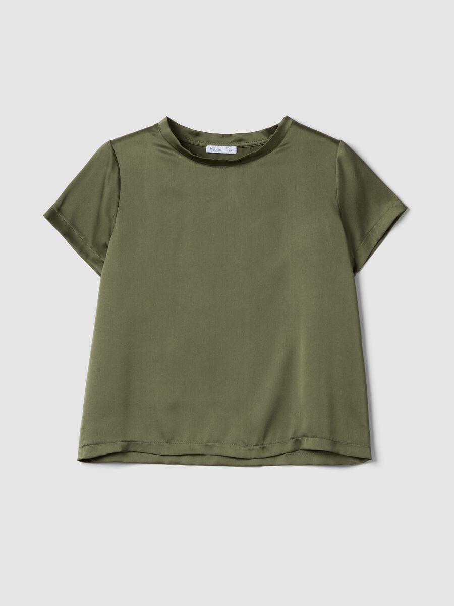 Green crew-neck regular fit T-shirt_4