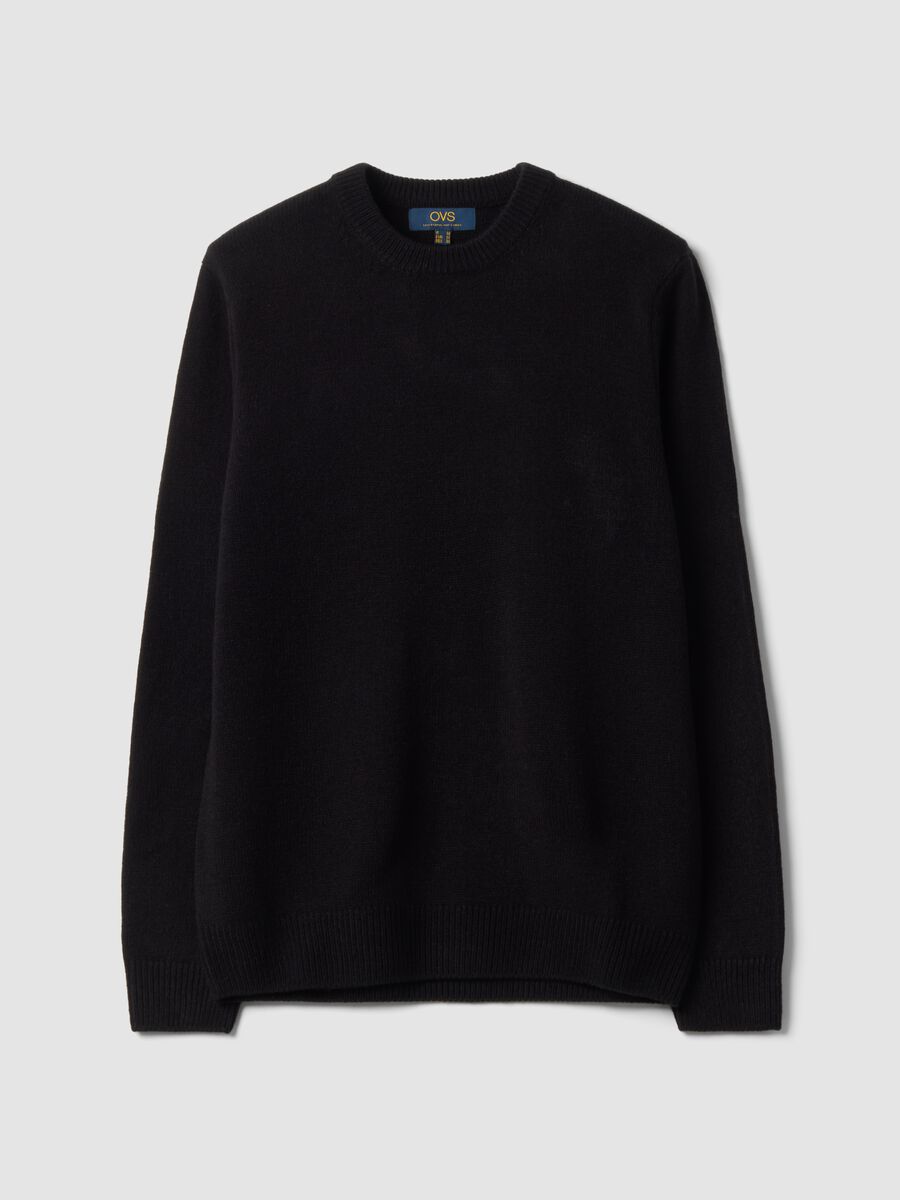 Maglia nera girocollo in jersey knit regular fit_0