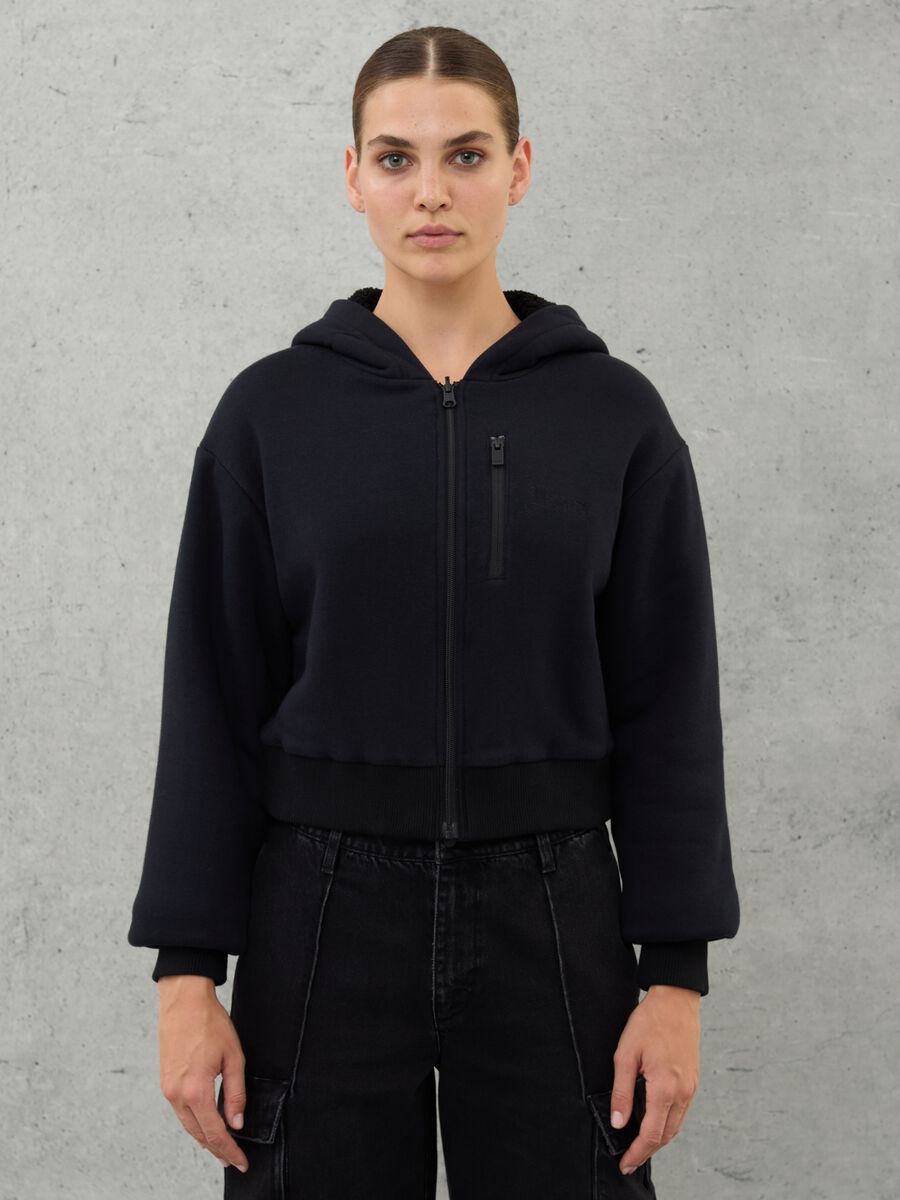 Teddy Zip Hoodie Grey Mélange_1
