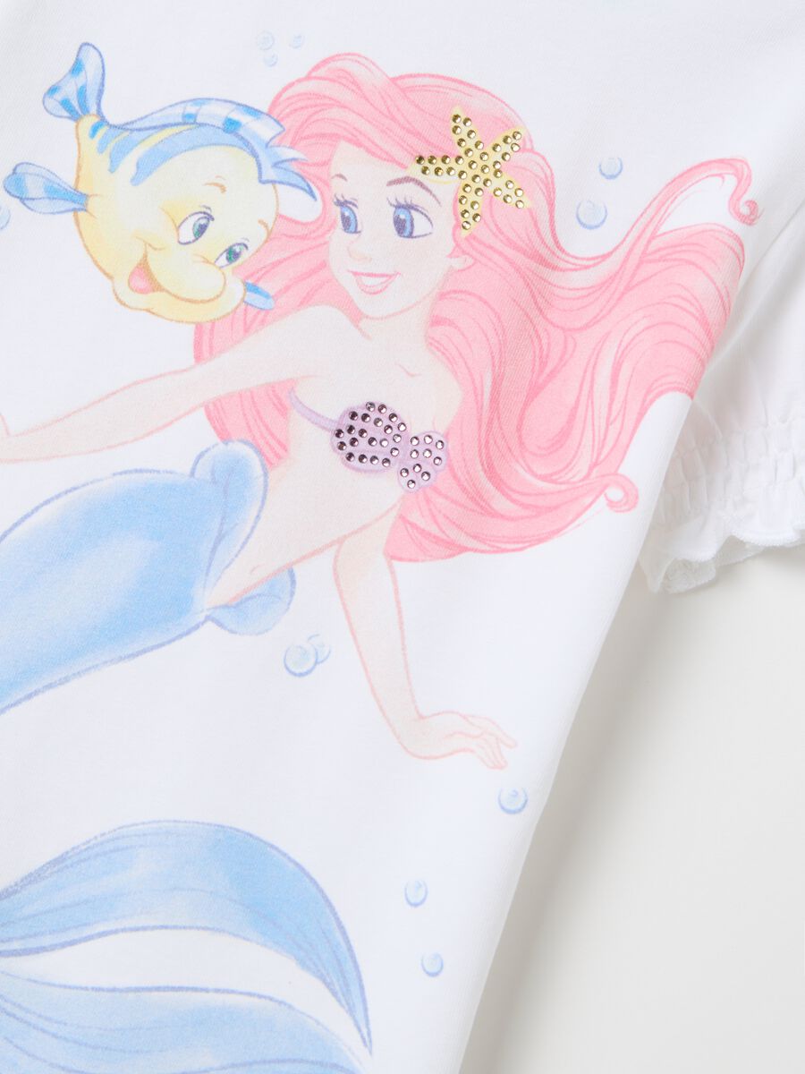 White stretch T-shirt with The Little Mermaid print_2