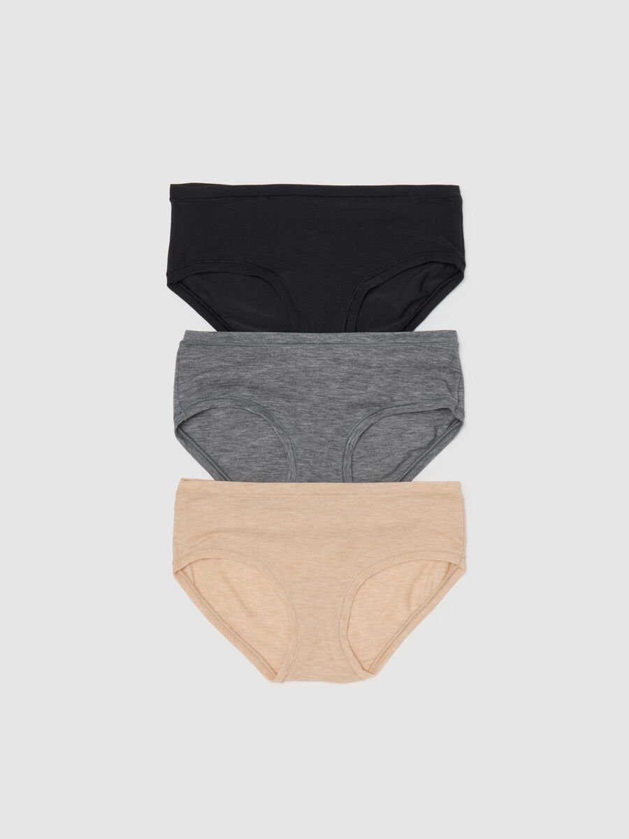 Three-pack stretch mélange knicker shorts_0