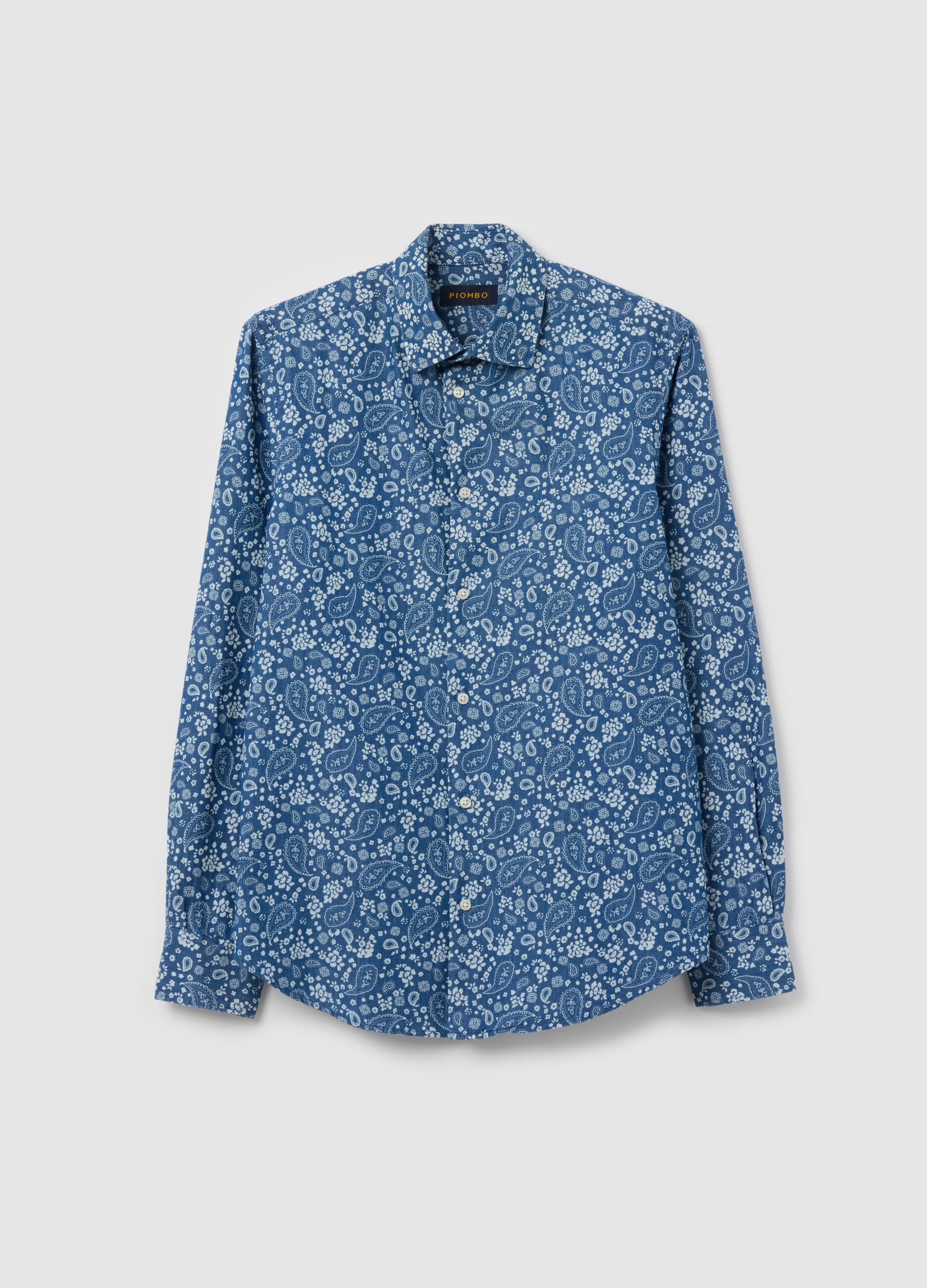 Cotton shirt with paisley print