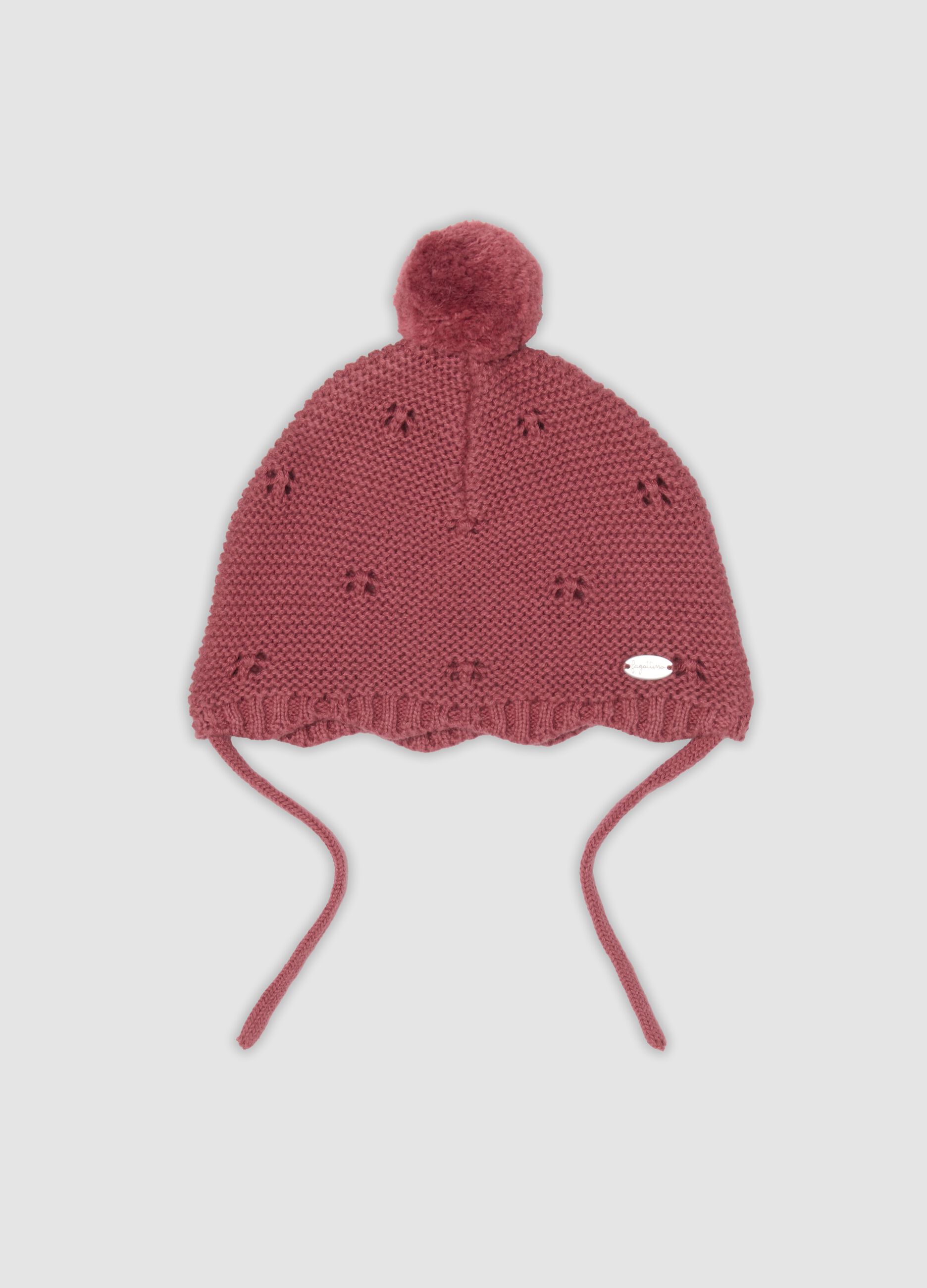 Cappello rosa in puro cotone organico jacquard traforato