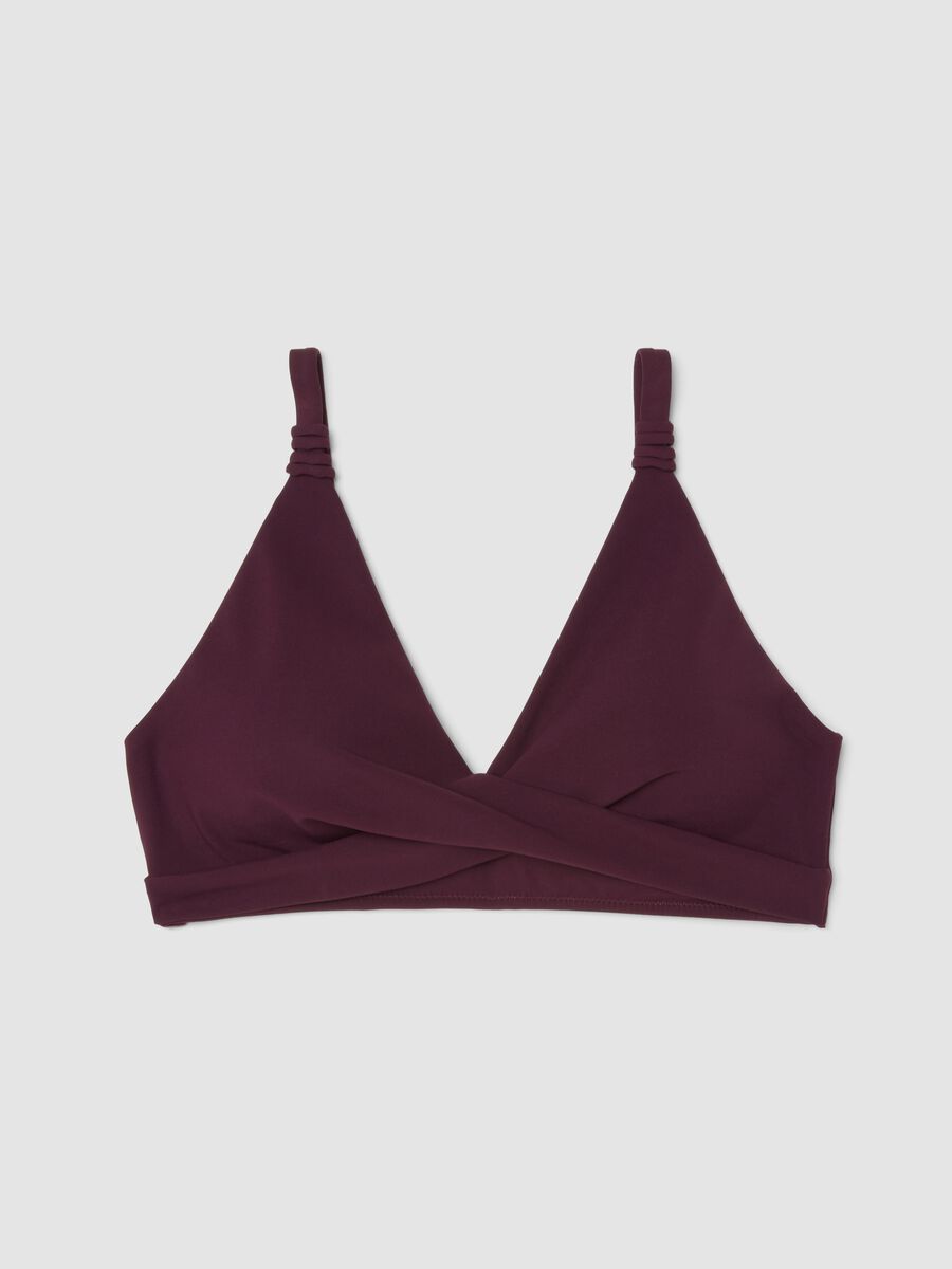 Top bikini a triangolo viola in tessuto elasticizzato con effetto shaping_4