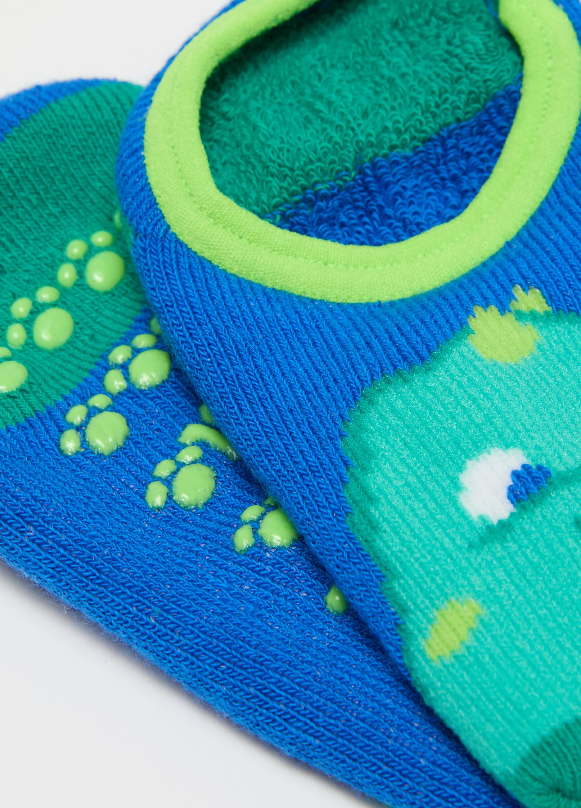 Slipper socks with dinosaur design