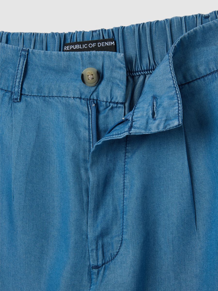 Women's sky blue lyocell shorts regular fit_1