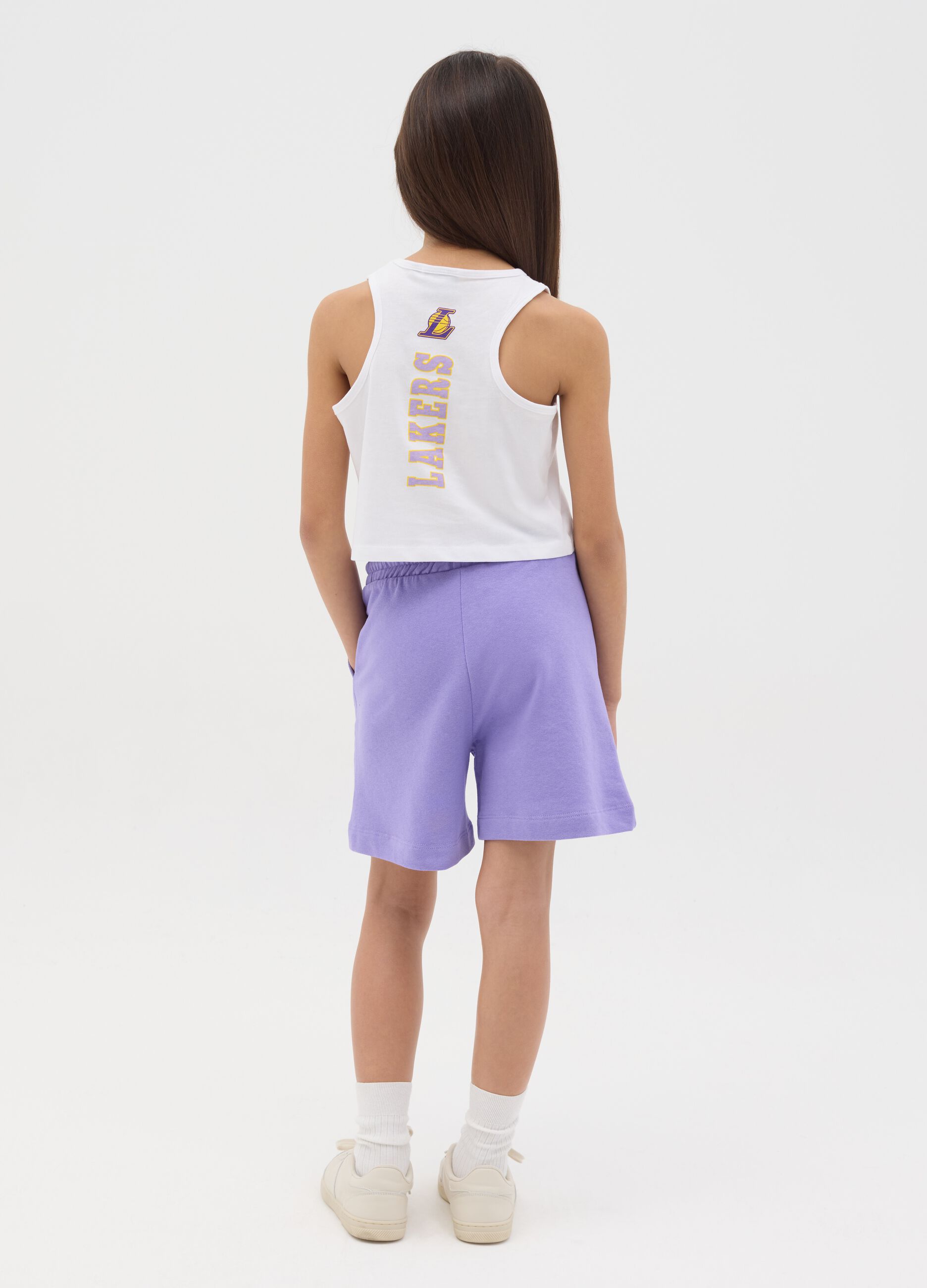 Purple NBA Los Angeles Lakers Bermuda joggers with drawstring