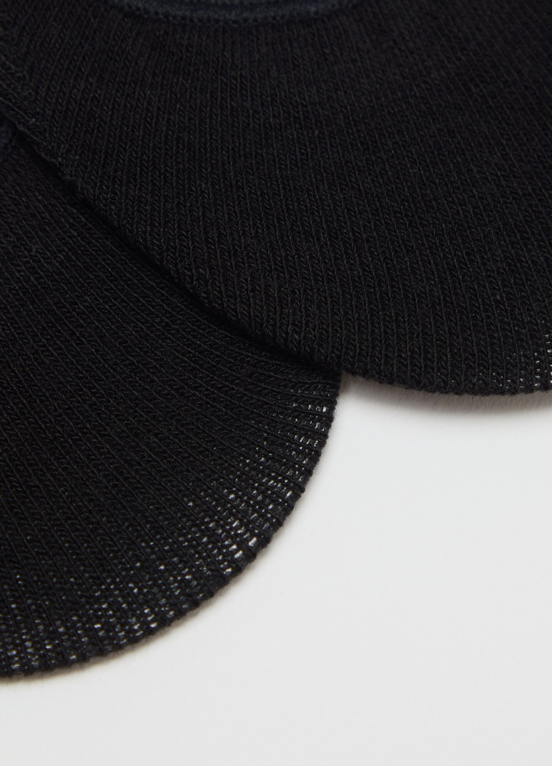 Three-pack black shoe liners in stretch cotton