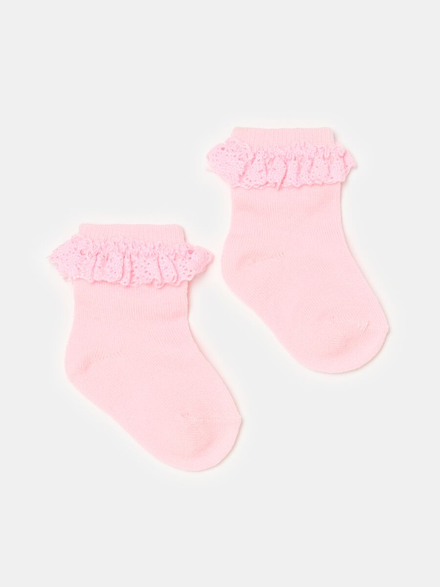 Three-pair pack short socks with lace_1