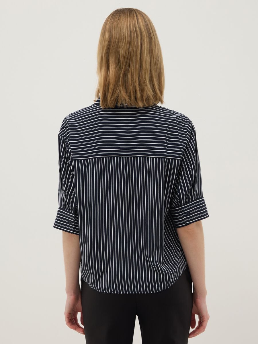 Regular Fit Multi-Colour Striped Pure Viscose Shirt_2