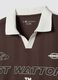 Brown pure cotton polo shirt with classic collar_1