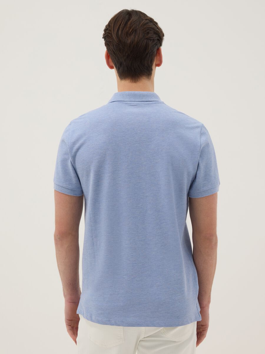 Short-sleeve light blue polo shirt in pure cotton_2