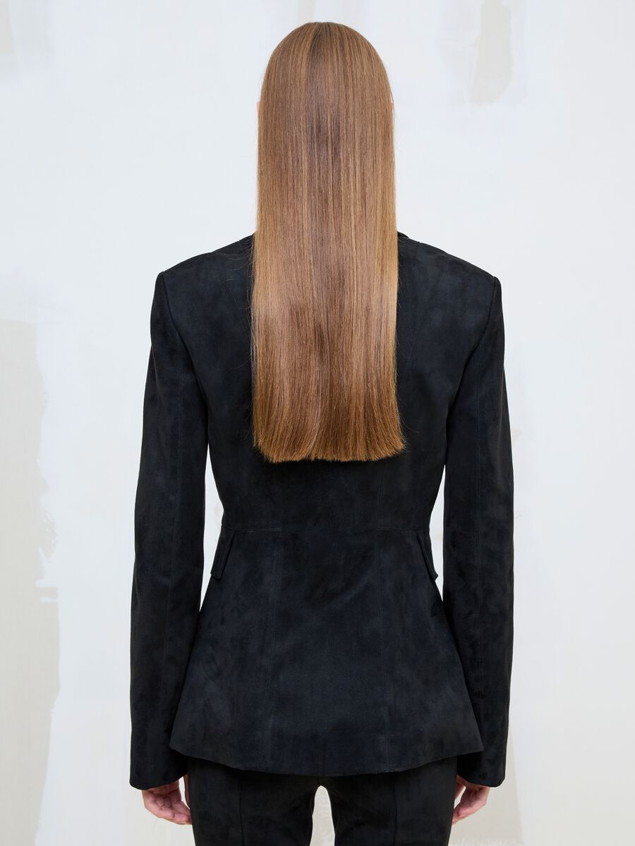 Faux Suede Blazer Black_2