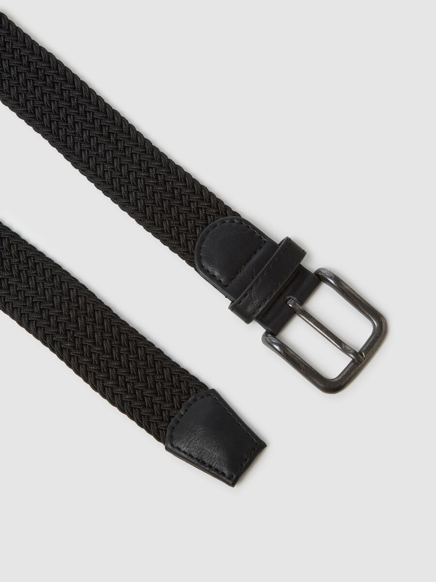 Braided Black Genuine Leather Belt_1